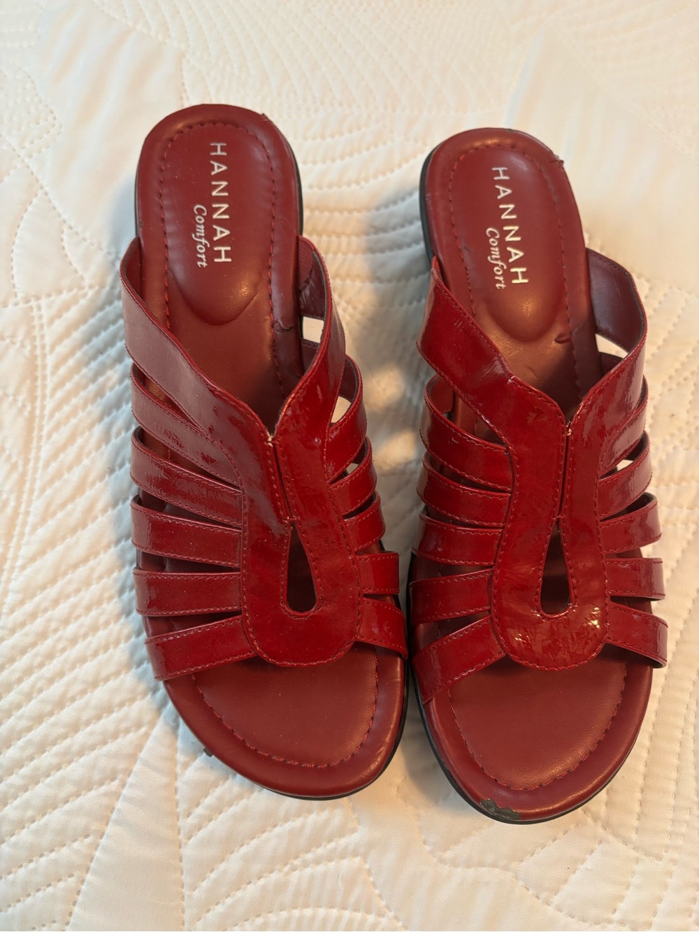 Hannah Red Patent Leather Slide Clogs